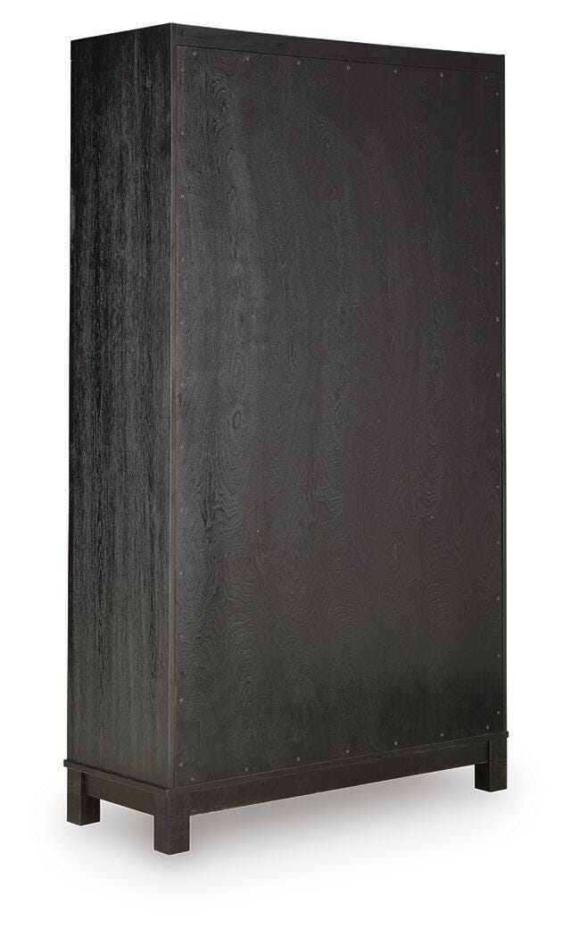 Christop Accent Cabinet in Black/Brown, back view