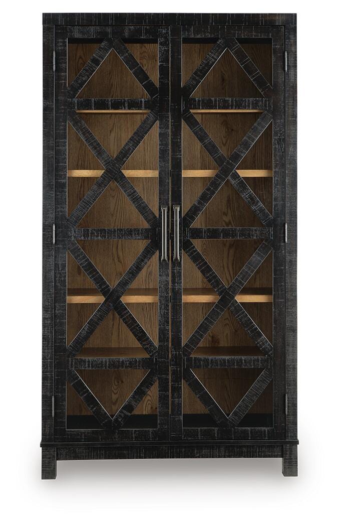 Christop Accent Cabinet in Black/Brown, front view