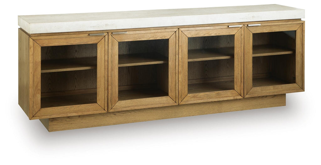 Adanworth Accent Cabinet in Light Brown/Gray, closed view