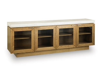 Adanworth Accent Cabinet in Light Brown/Gray, closed view