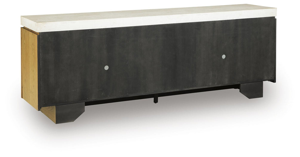 Adanworth Accent Cabinet in Light Brown/Gray, back view