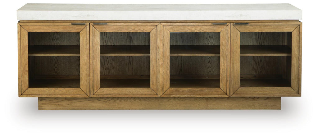 Adanworth Accent Cabinet in Light Brown/Gray, front view