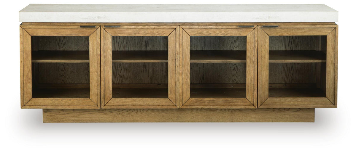 Adanworth Accent Cabinet in Light Brown/Gray, front view