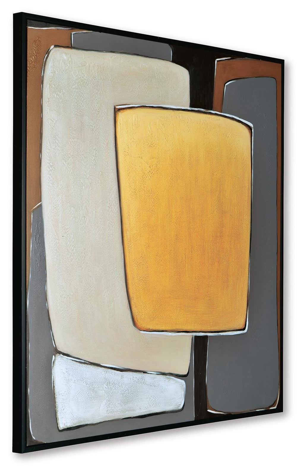 Actman Wall Art in Cream/Brown/Gray, angle view
