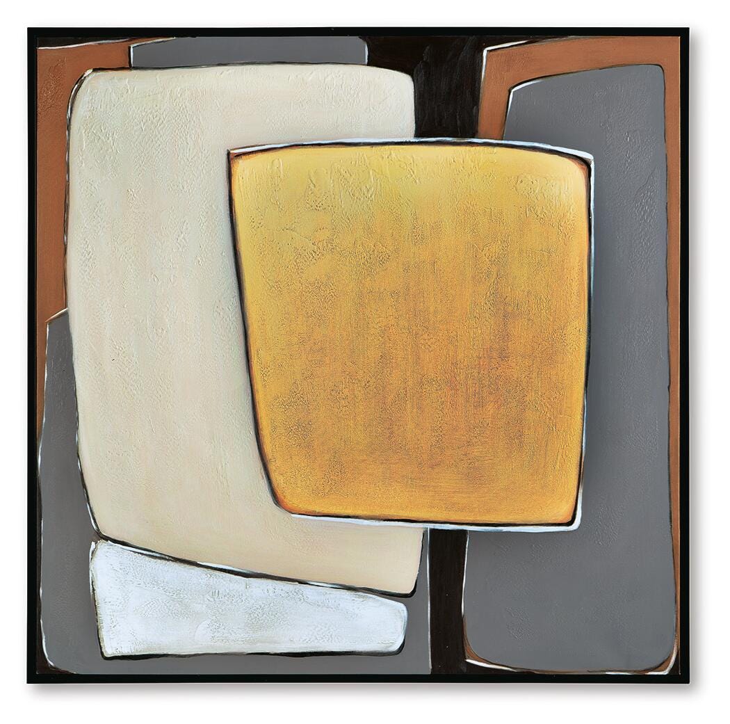 Actman Wall Art in Cream/Brown/Gray, front view