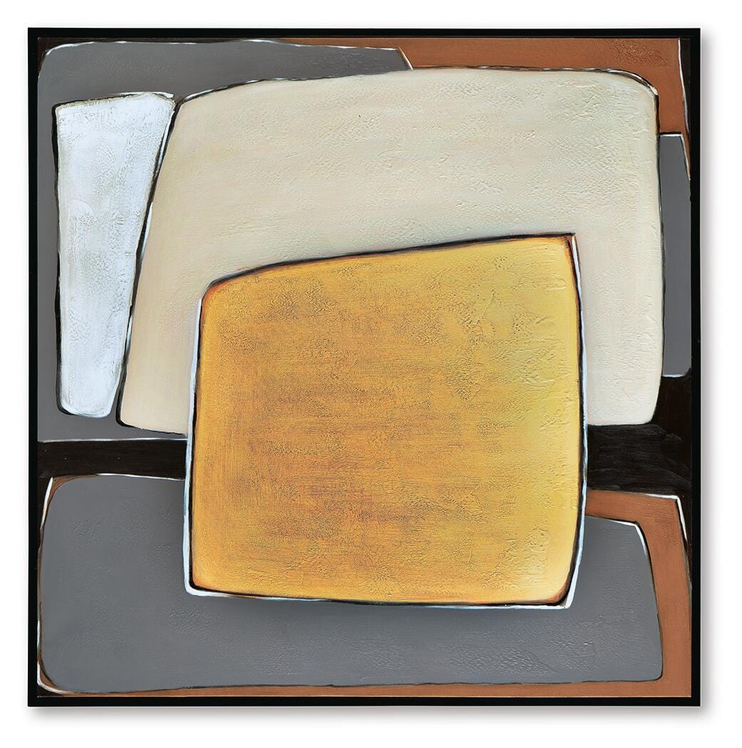 Actman Wall Art in Cream/Brown/Gray, front view