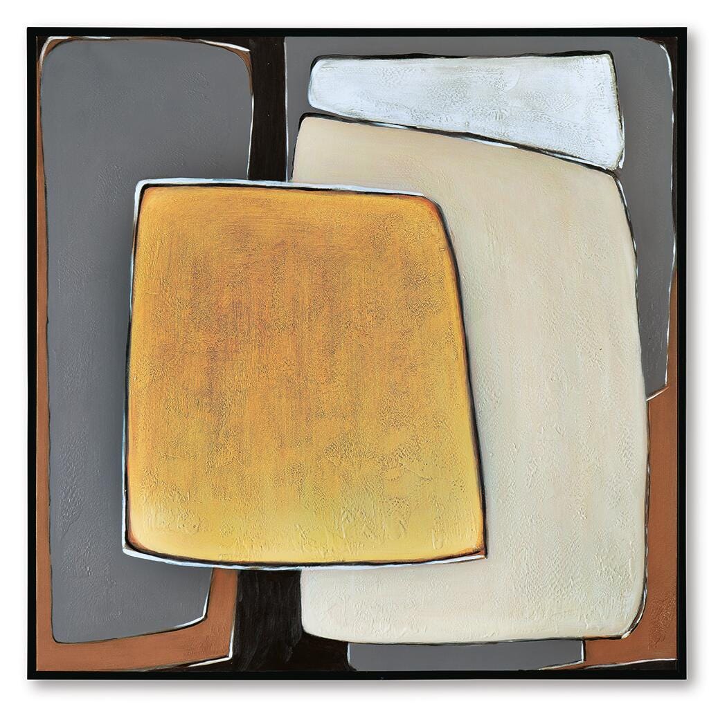 Actman Wall Art in Cream/Brown/Gray, front view