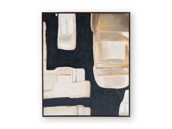 Feyville Wall Art in Black/Brown/Cream, front view