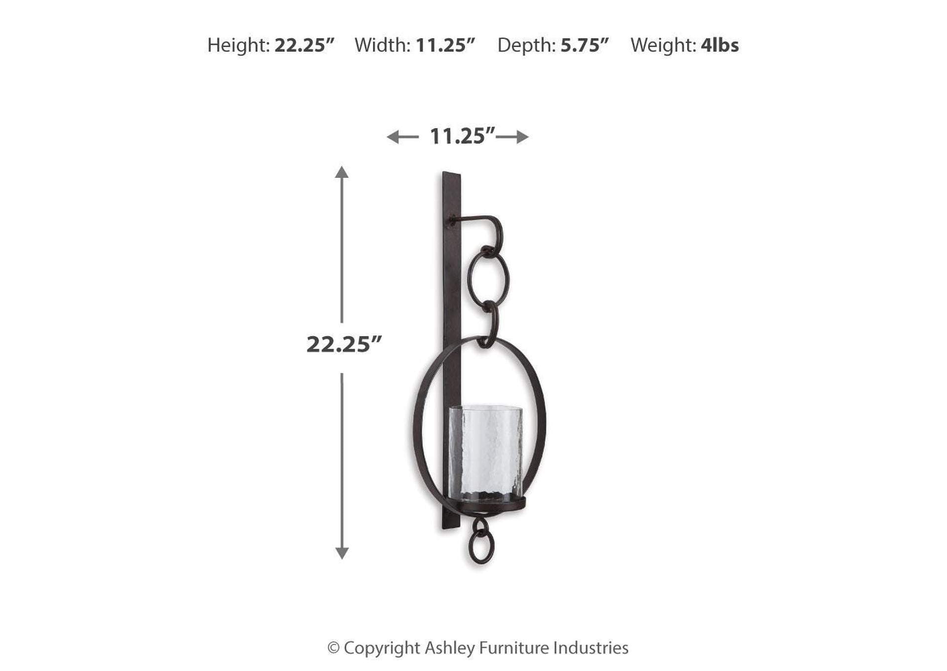 Ogaleesha Wall Sconce dimensions