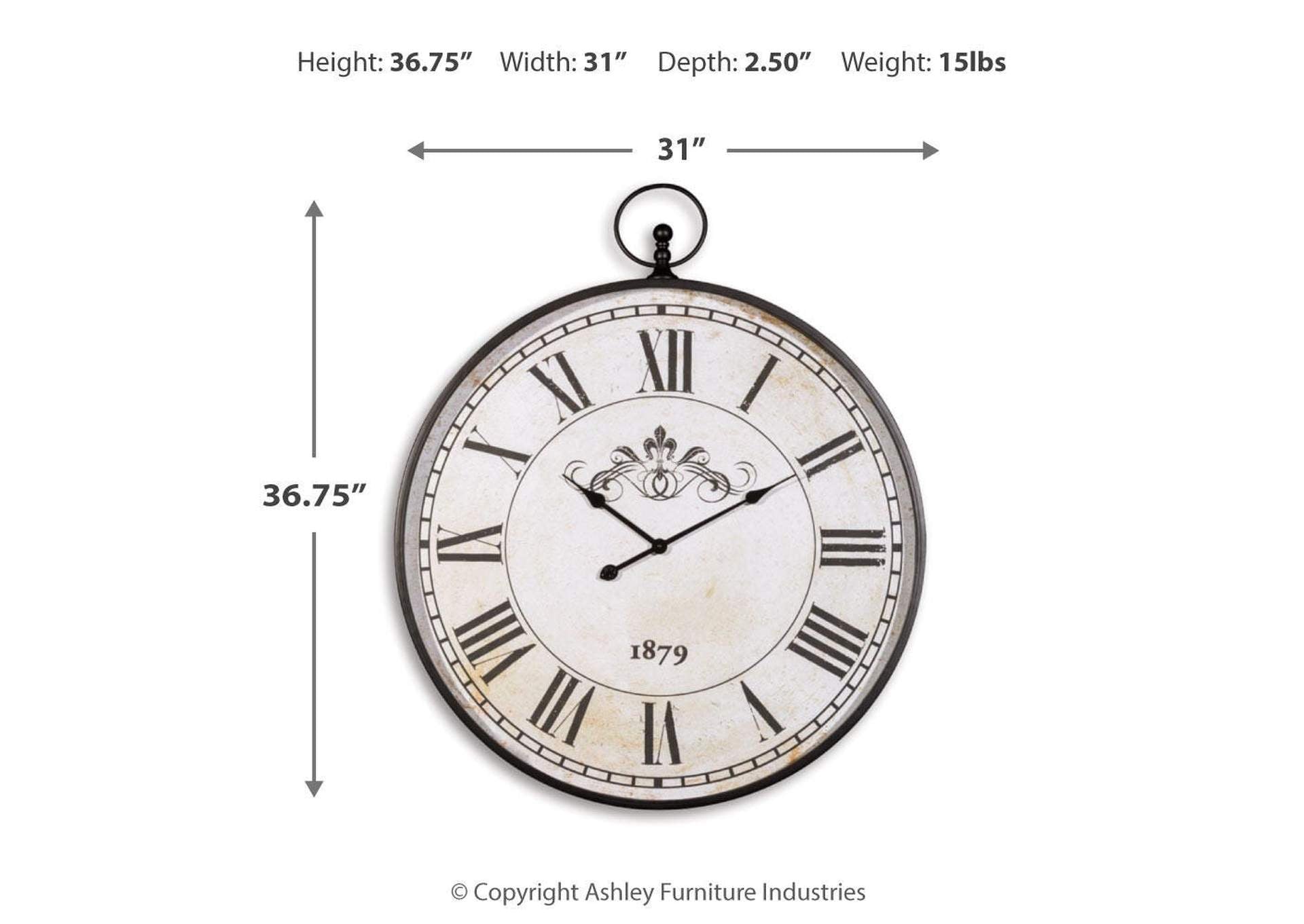 Augustina Wall Clock dimensions