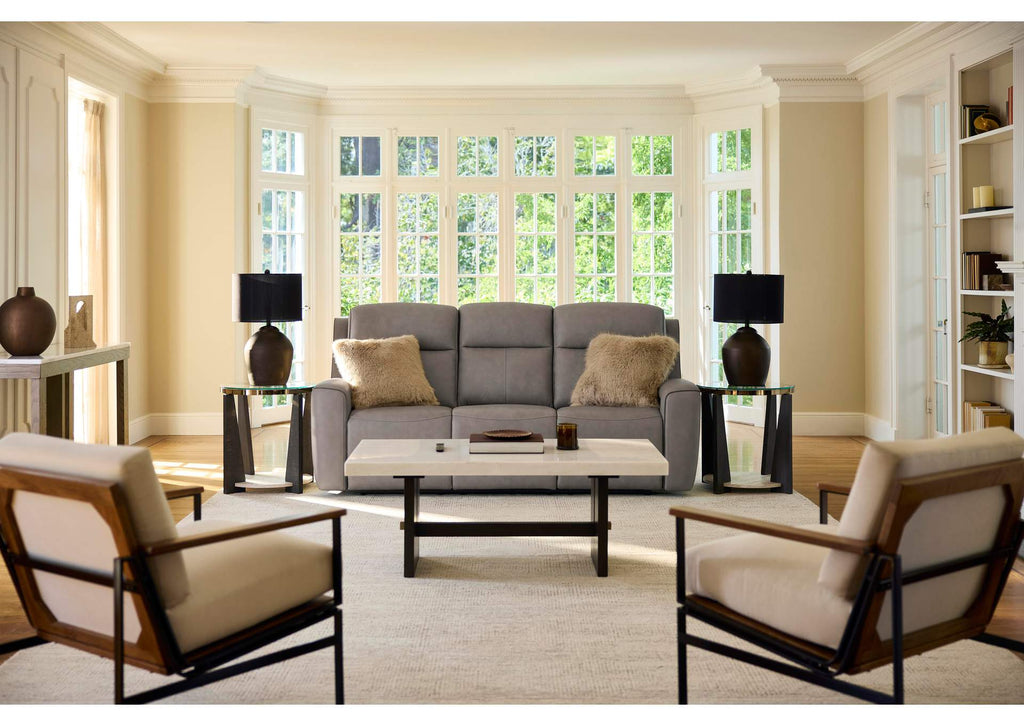 5Z-Relaxation Dual Power Reclining Leather Sofa and Loveseat