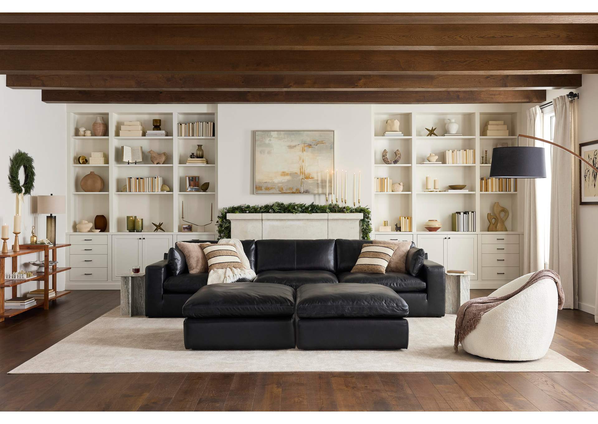 Emilia Leather Modular Sofa and Loveseat