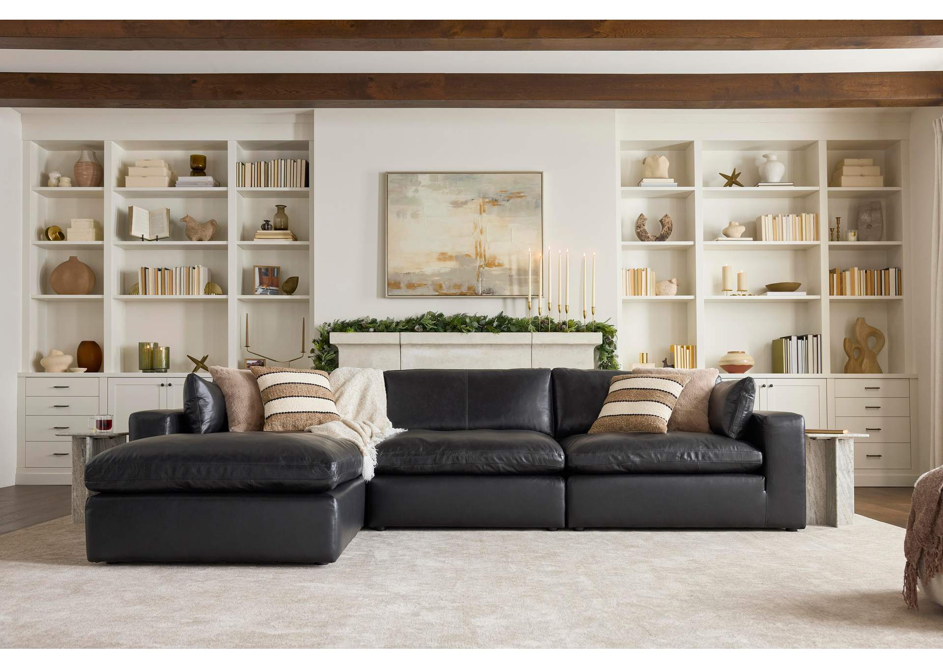 Emilia Leather Modular Sofa and Loveseat