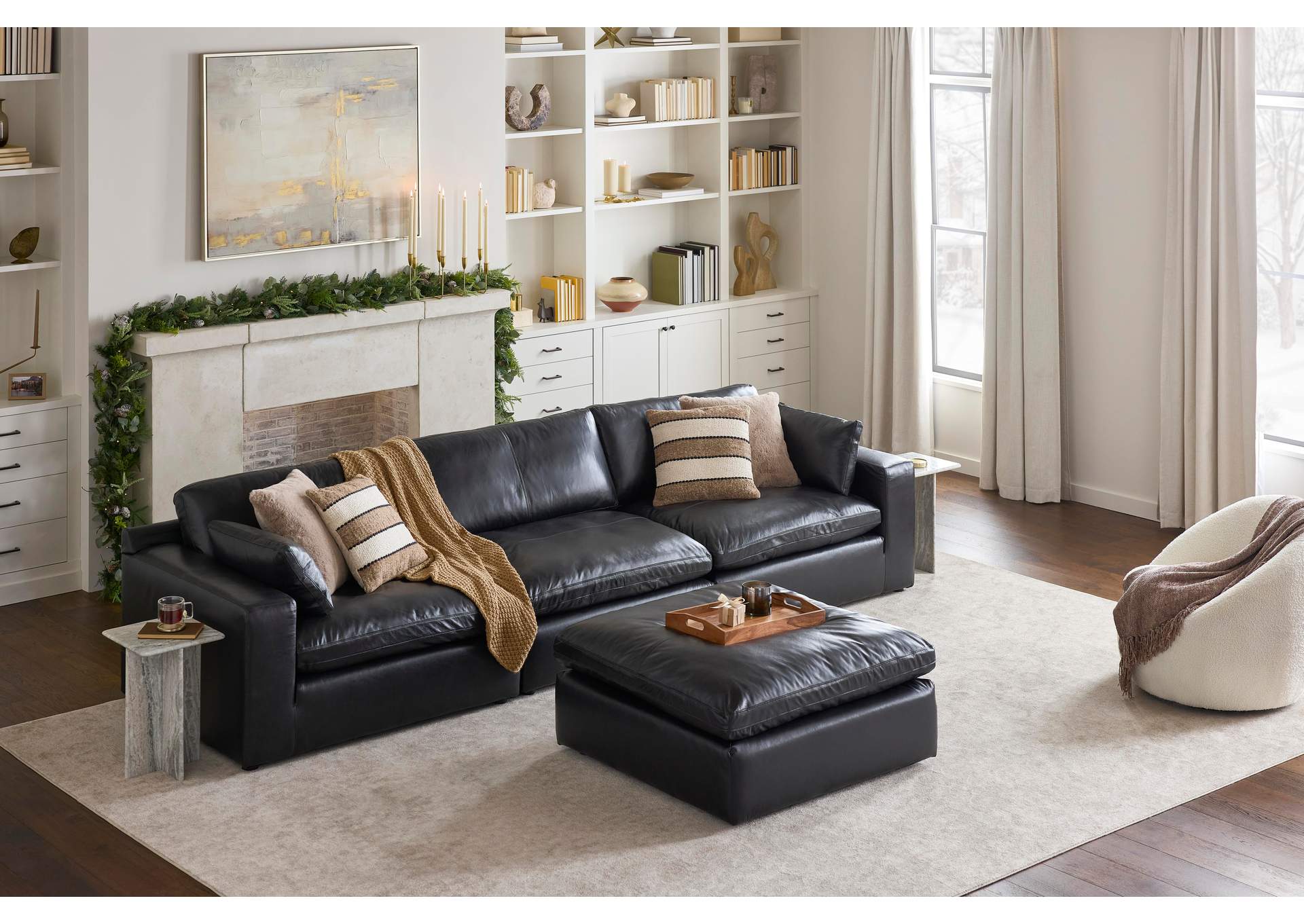 Emilia Leather Modular Sofa and Loveseat