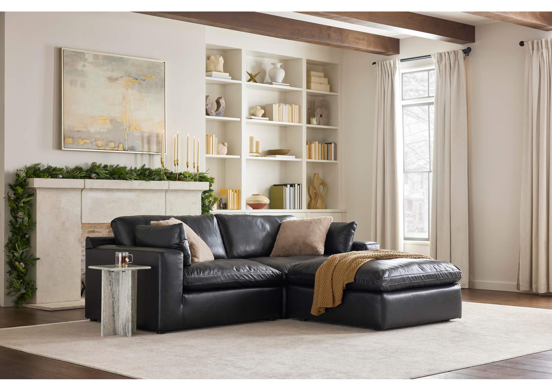 Emilia Leather Modular Sofa and Loveseat