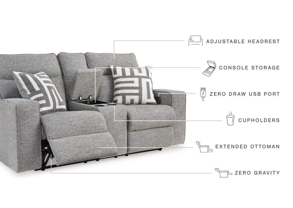 Biscoe Power Reclining Loveseat with Console