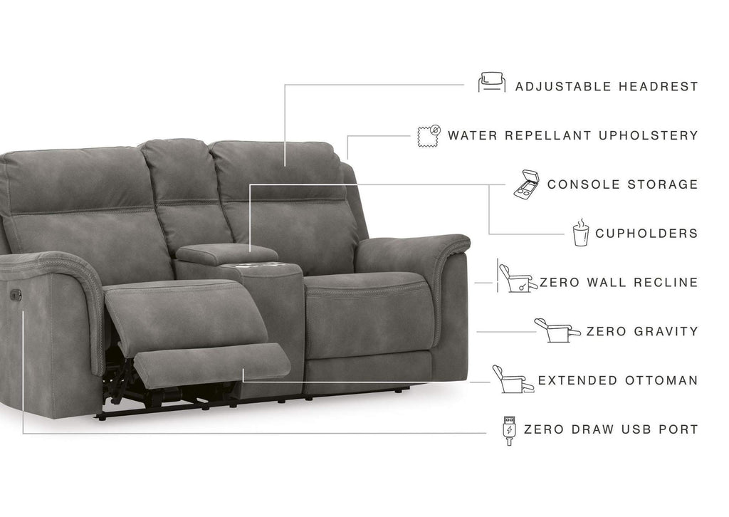 Next-Gen Durapella Power Reclining Loveseat with Console