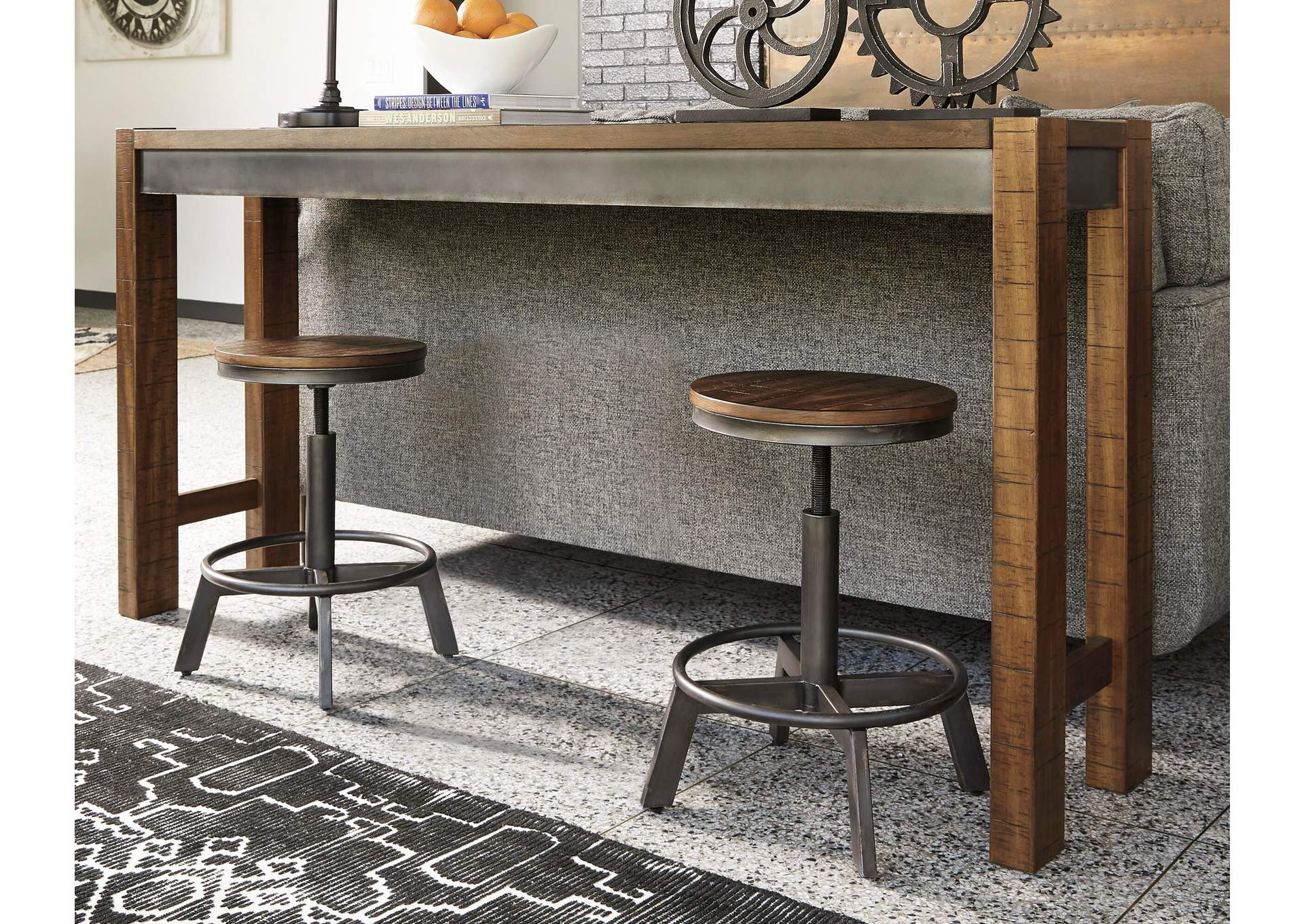 Torjin Counter Height Dining Table and 2 Bar Stools room view