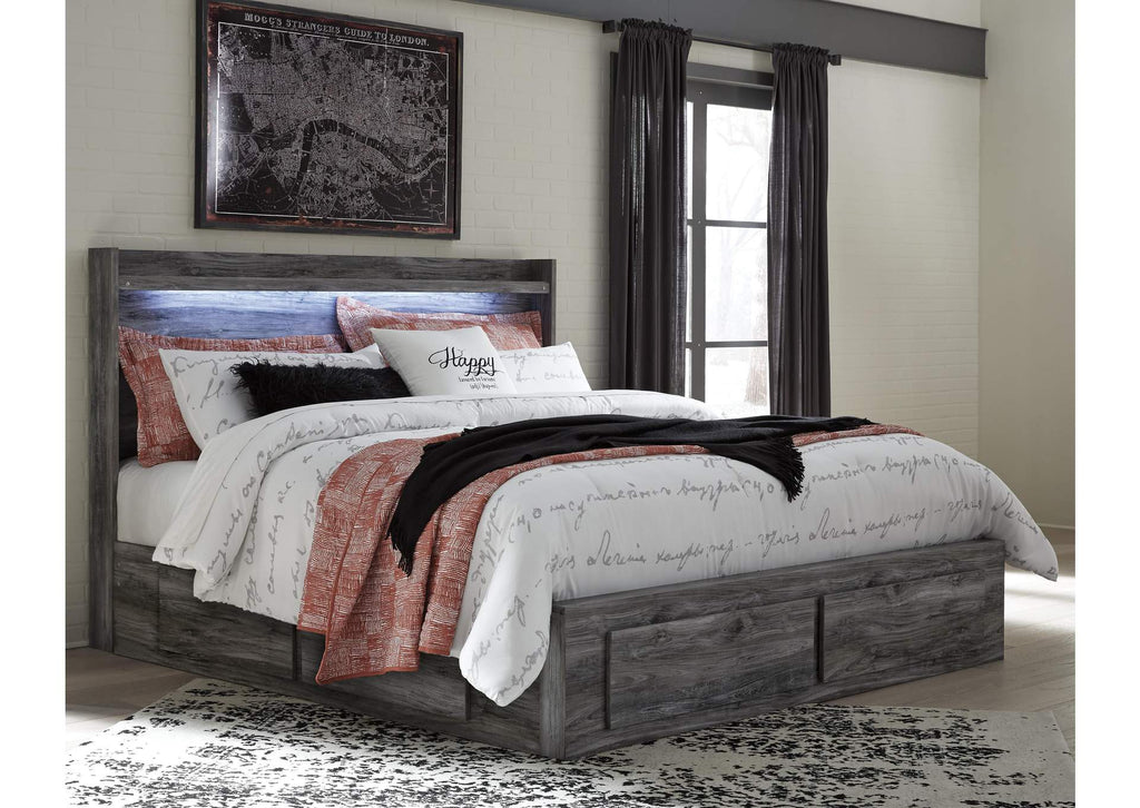 Baystorm King Panel Bed with 4 Storage Drawers room view