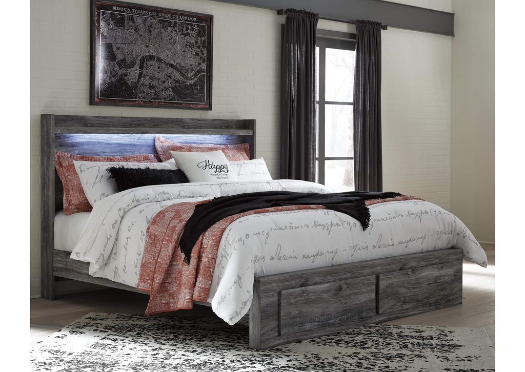 Baystorm King Panel Bed with 2 Storage Drawers room view