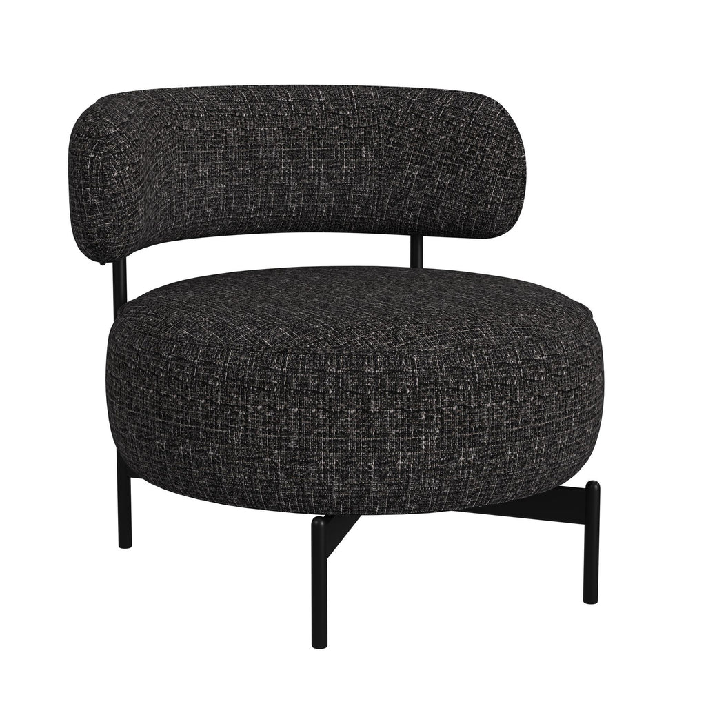 Antonia Swivel Chair In Heron Black