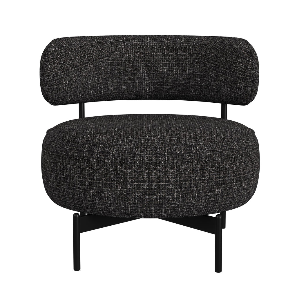Antonia Swivel Chair In Heron Black