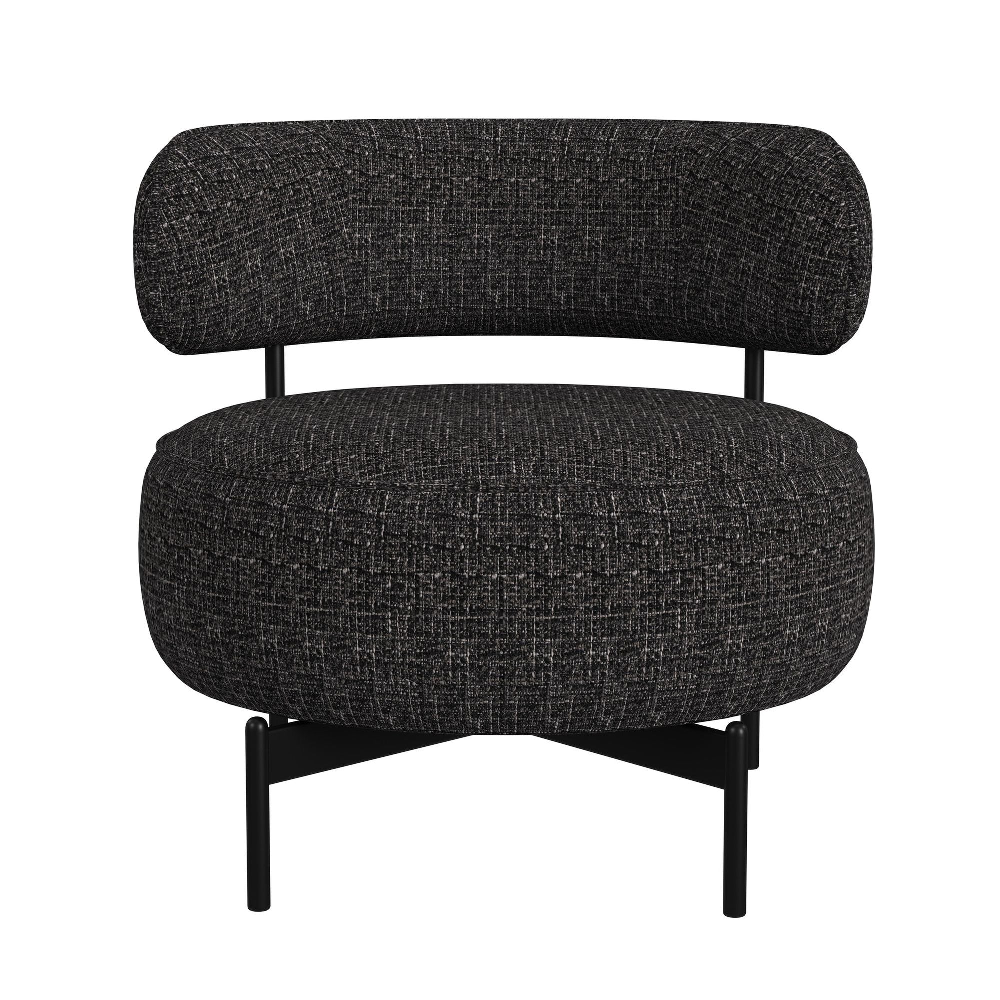 Antonia Swivel Chair In Heron Black