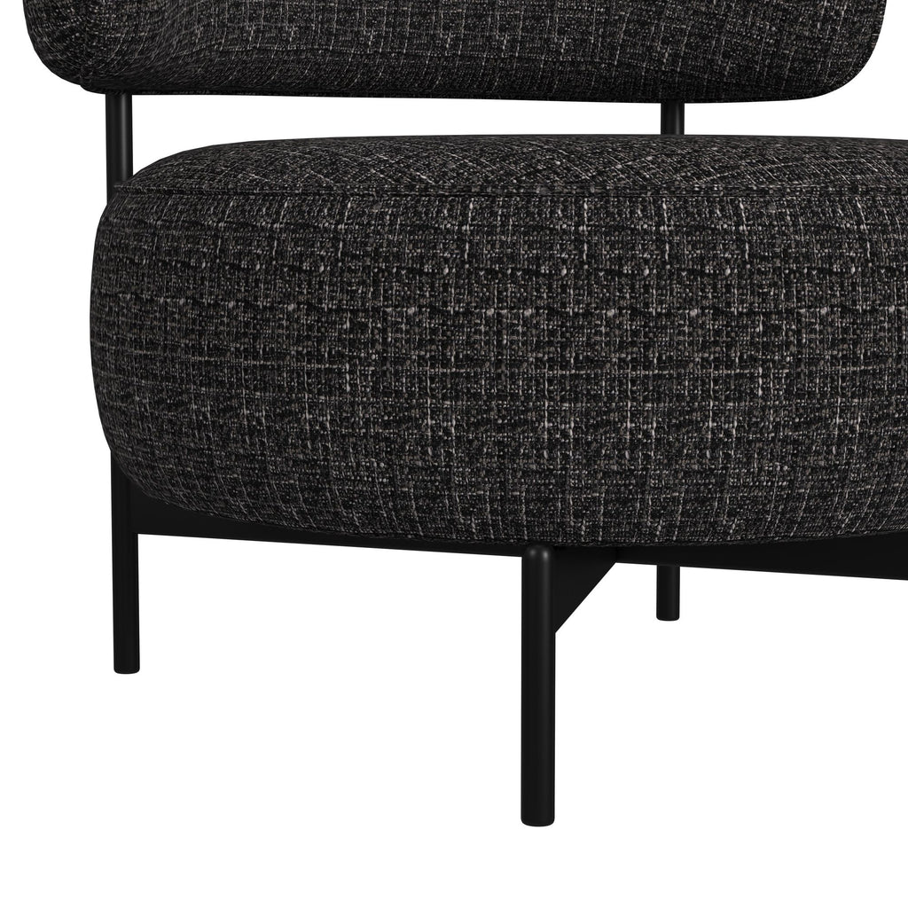 Antonia Swivel Chair In Heron Black