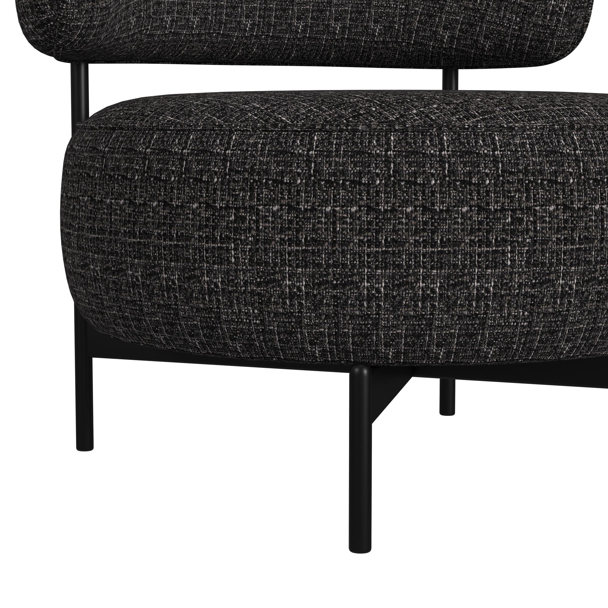 Antonia Swivel Chair In Heron Black