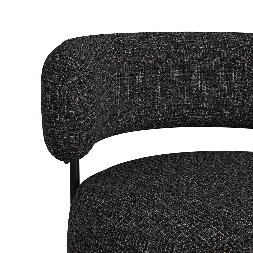 Antonia Swivel Chair In Heron Black