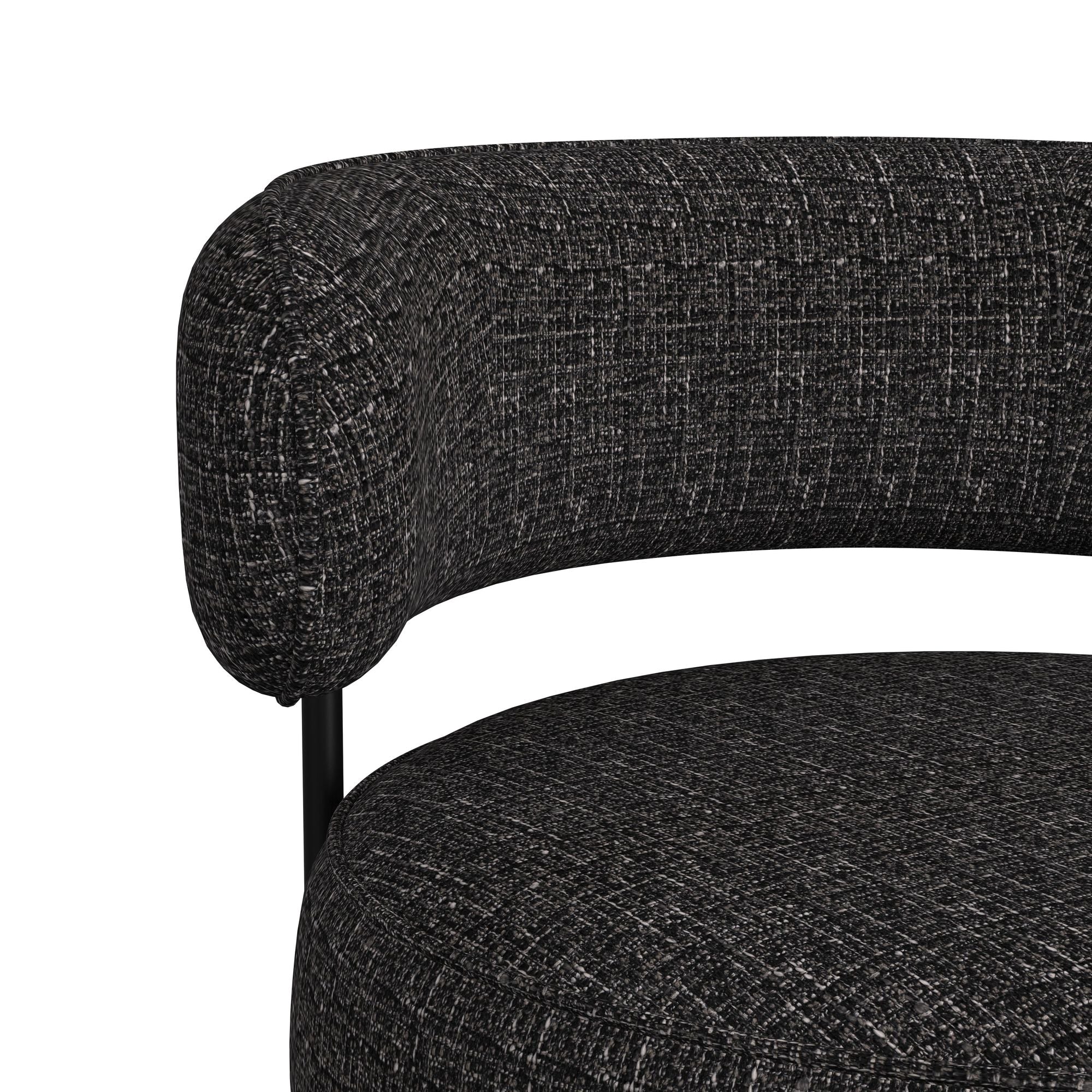 Antonia Swivel Chair In Heron Black