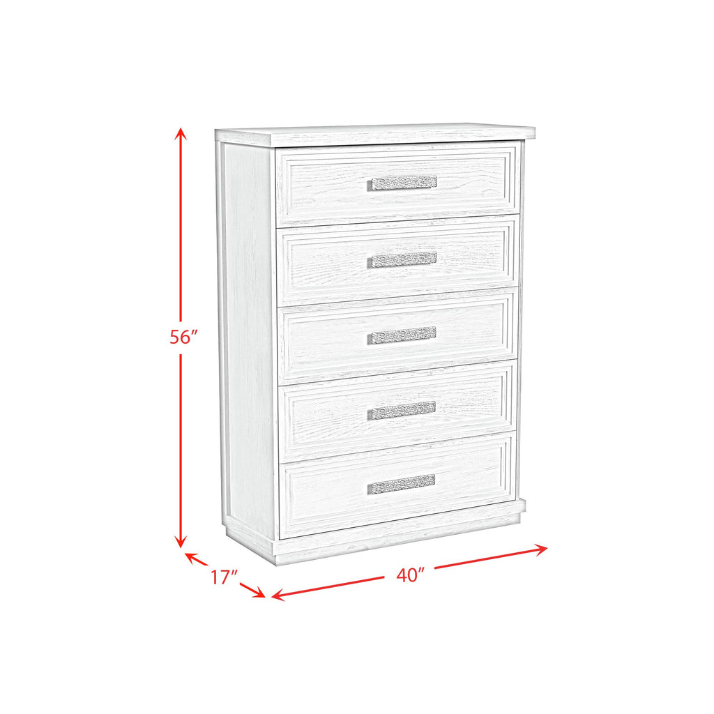Avalanche 5-Drawer Chest In Antique White