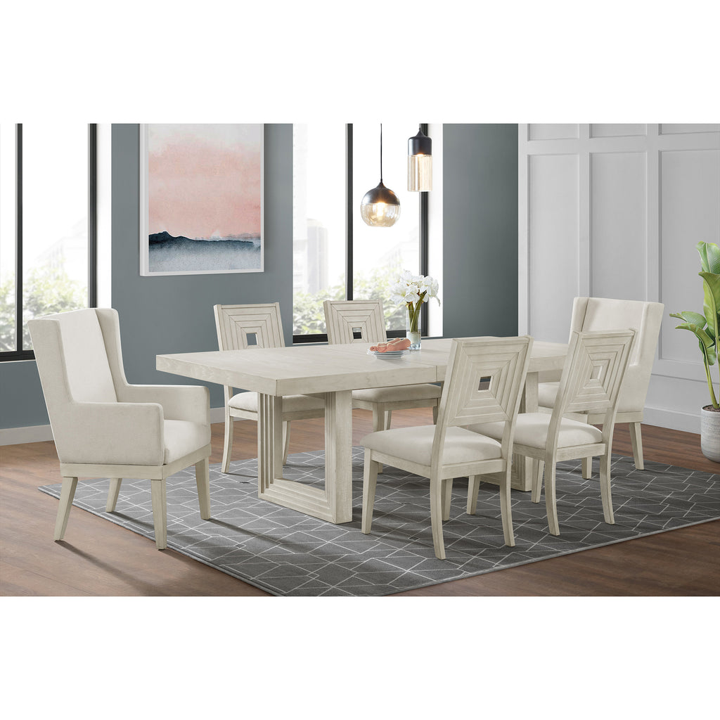 Avalanche Dining Arm Chair In Antique White (2 Per Carton)