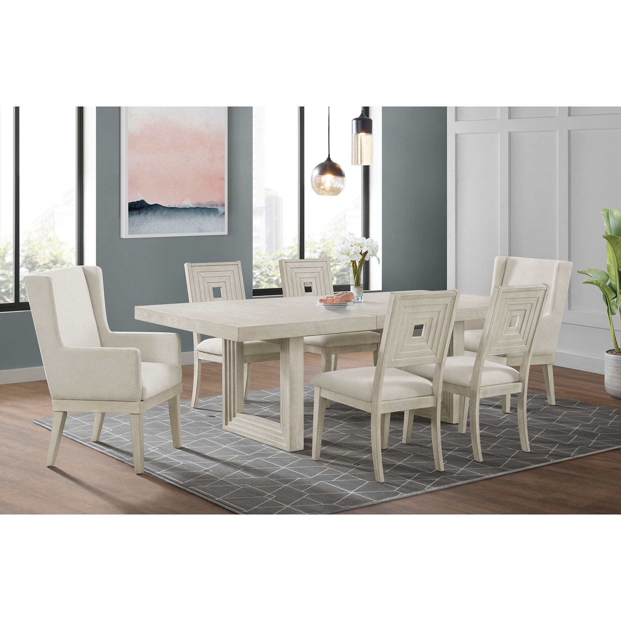 Avalanche Dining Arm Chair In Antique White (2 Per Carton)