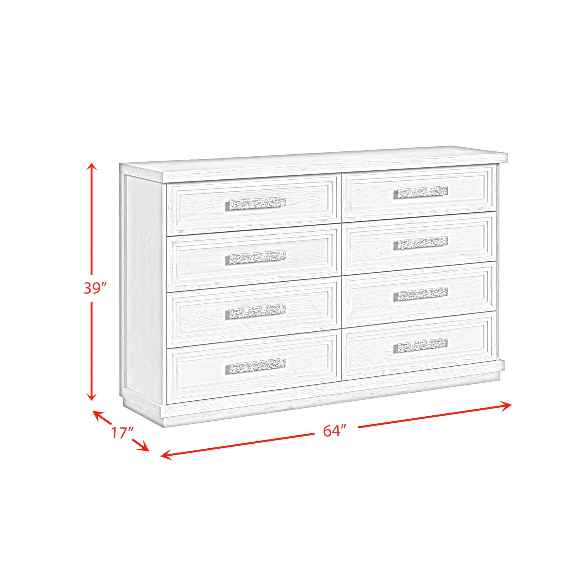 Avalanche 8-Drawer Dresser In Antique White