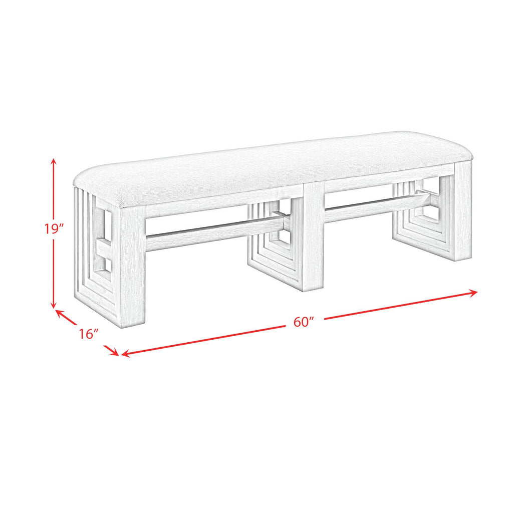 Avalanche Dining Bench In Antique White
