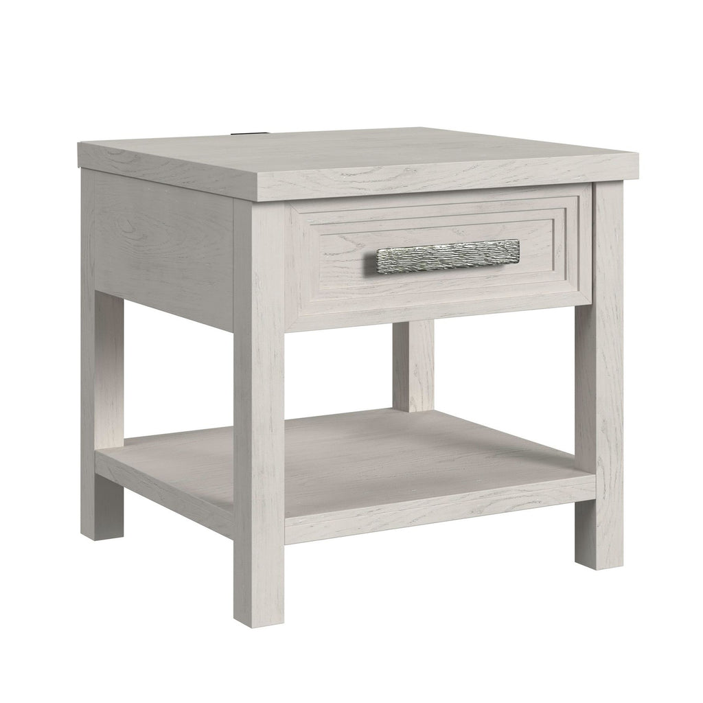 Avalanche End Table With Usb In Antique White