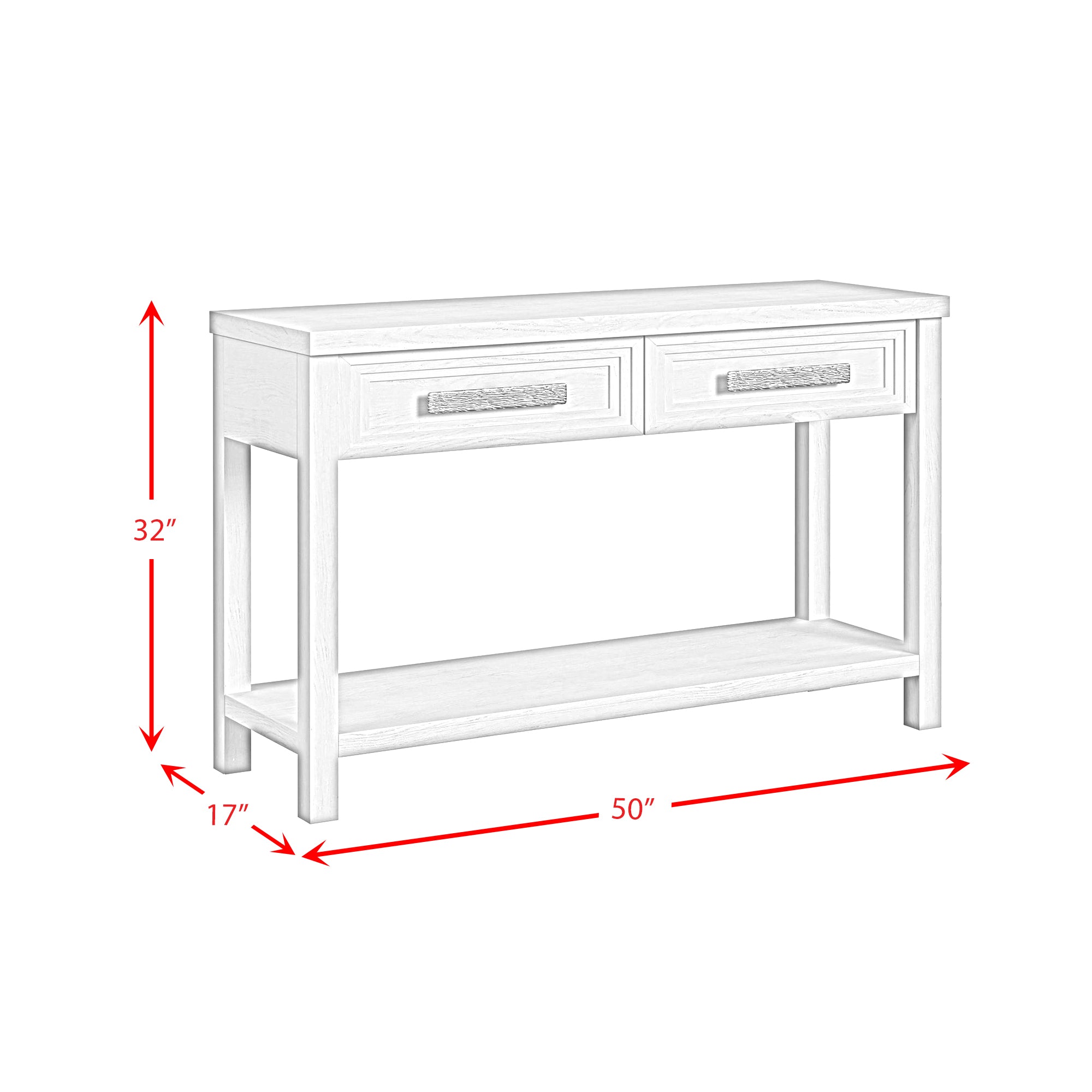 Avalanche Sofa Table In Antique White