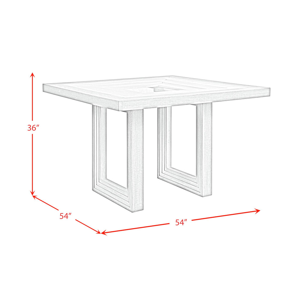 Avalanche Square Counter Table In Antique White