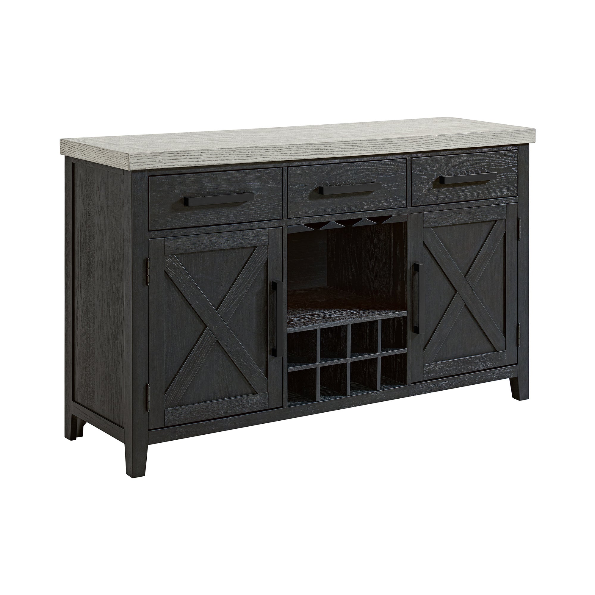 Axel Server In Light Grey And Espresso