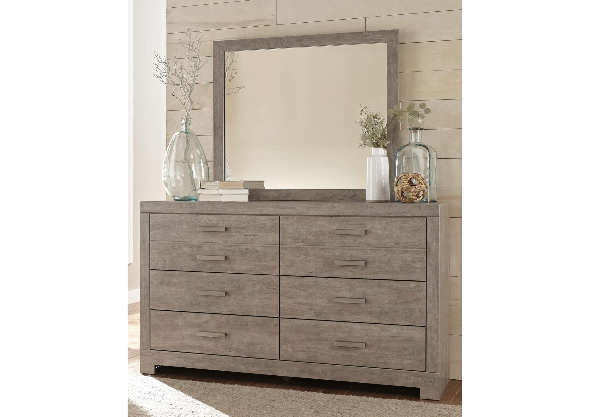 Culverbach Queen Panel Bed with Mirrored Dresser, Chest and 2 Nightstands room view