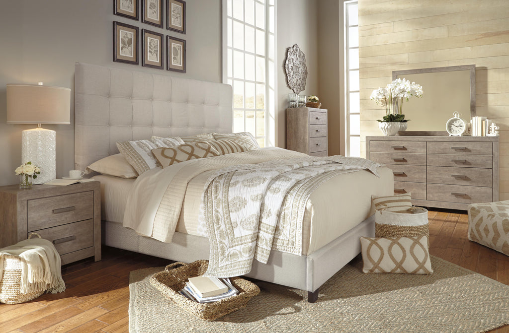 Dolante King Upholstered Bed in Beige, alternate view 7