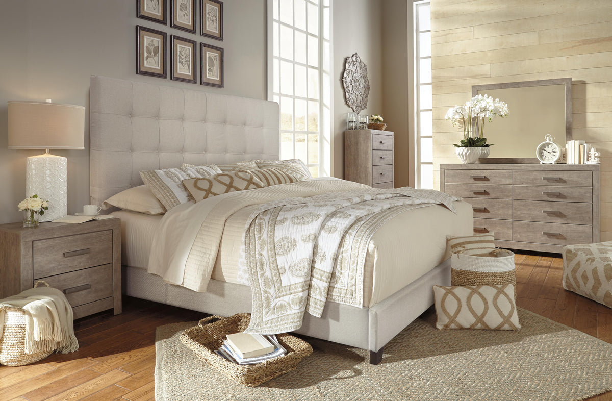 Dolante King Upholstered Bed in Beige, alternate view 7