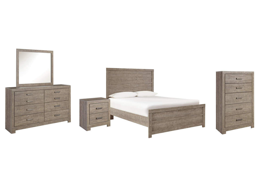 Culverbach Full Panel Bed with Mirrored Dresser, Chest and Nightstand