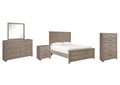 Culverbach Full Panel Bed with Mirrored Dresser, Chest and Nightstand