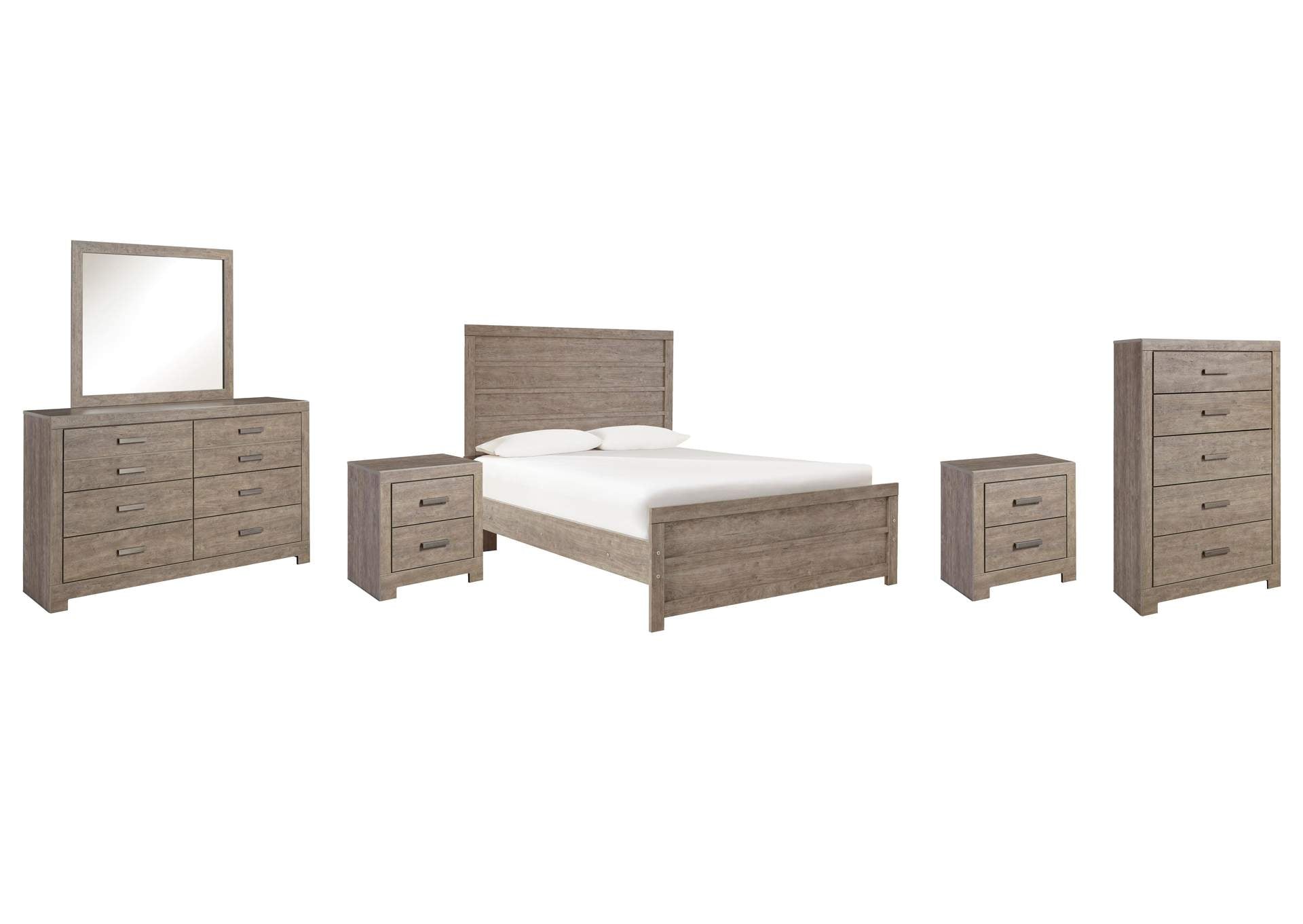 Culverbach Full Panel Bed, Dresser, Mirror, Chest and 2 Nightstands