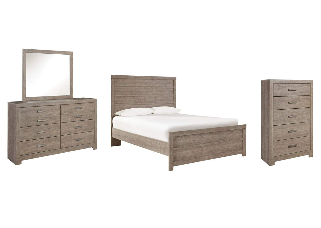 Culverbach Full Panel Bed with Mirrored Dresser and Chest