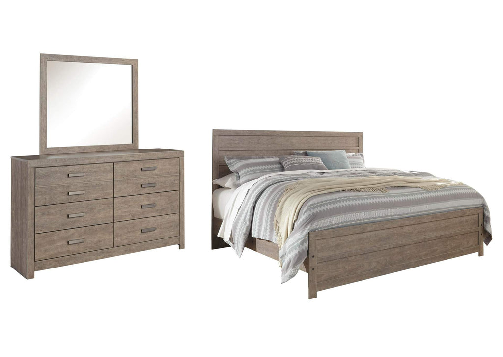 Culverbach King Panel Bed with Mirrored Dresser