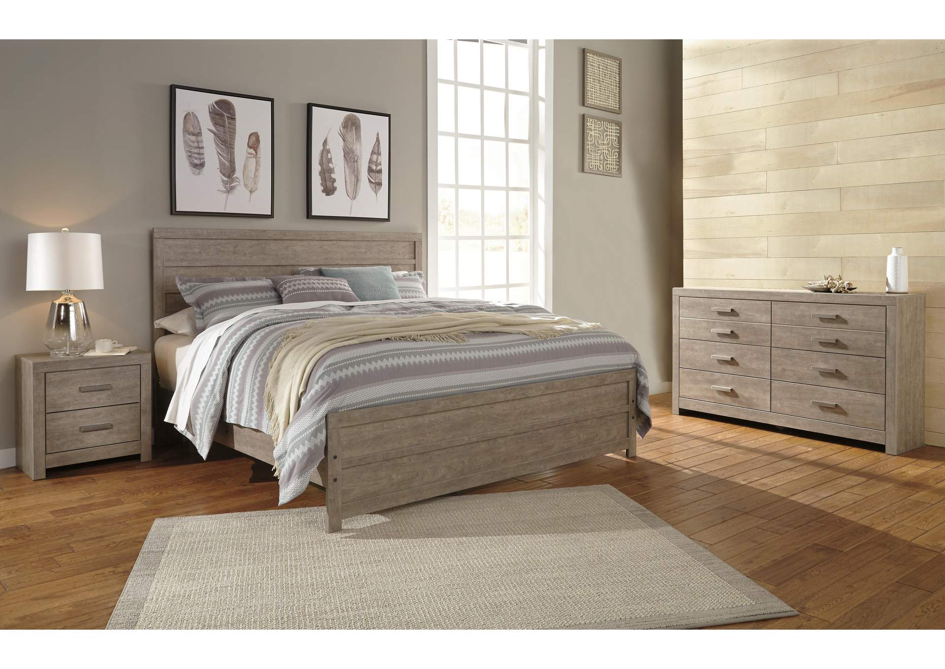 Culverbach King Panel Bed and Nightstand
