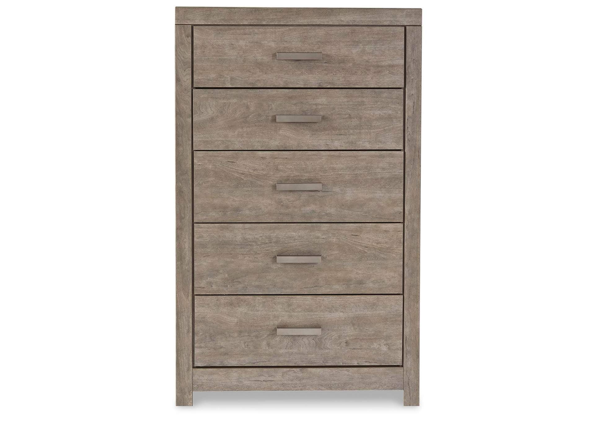 Culverbach King Panel Bed with Mirrored Dresser, Chest and 2 Nightstands front view